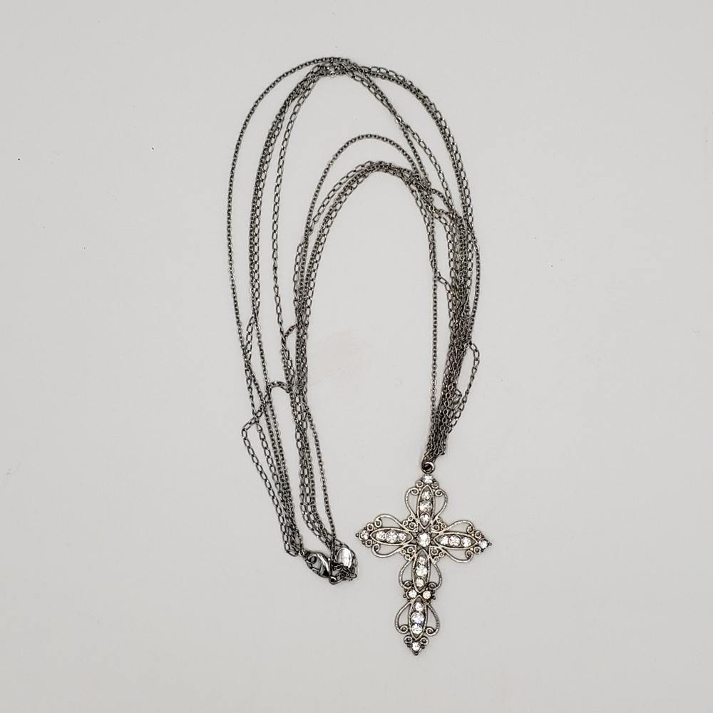Express Steampunk Goth 4 Layer Cross Necklace